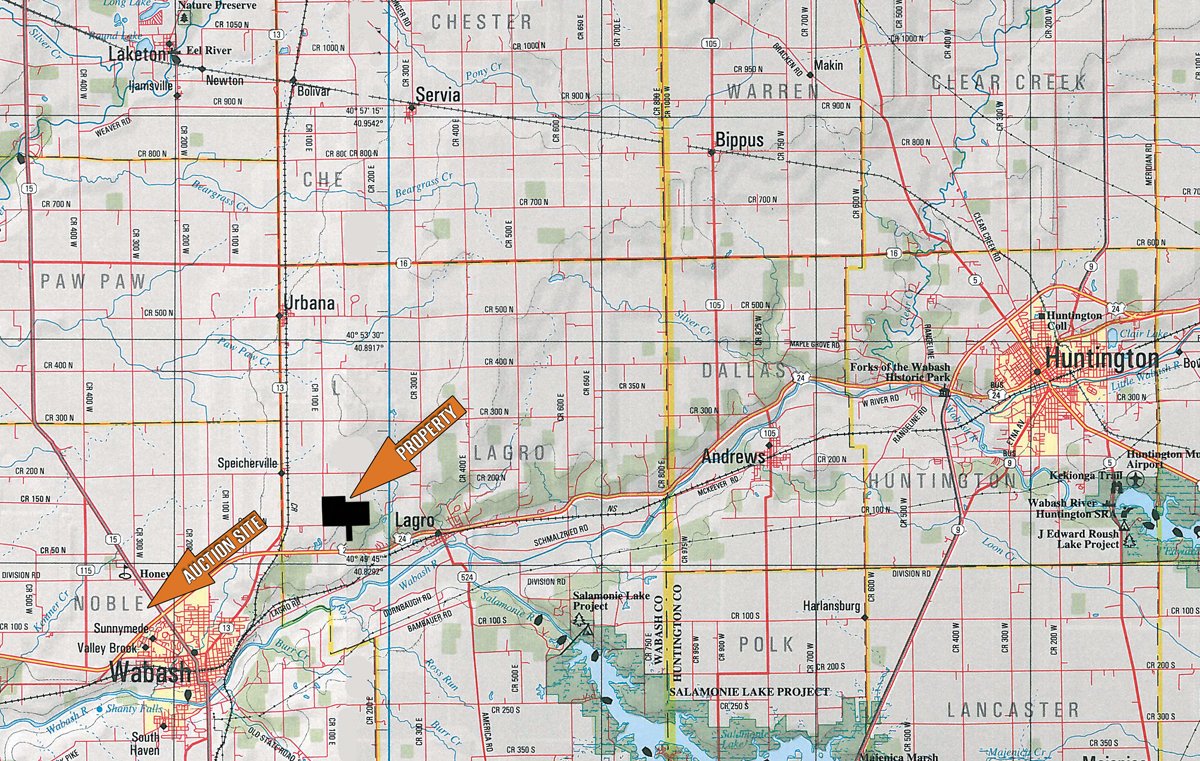 Area map - 385+/- Contiguous Acres Offered in 7 Tracts